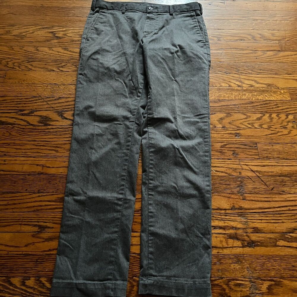 Uniqlo Men's 31x34 Dress Chinos Pants Cotton Blend Slim Straight Leg Gray Preppy